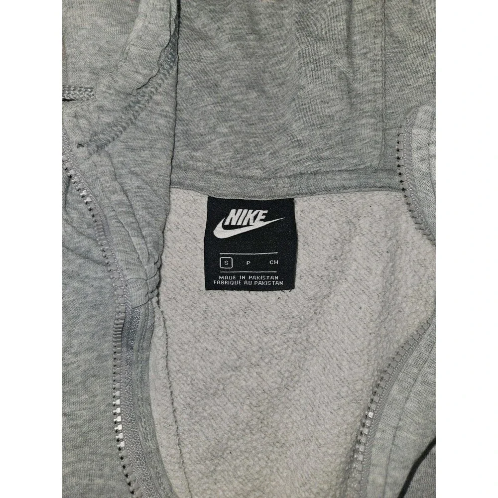 Nike Kids Gray Half Zip Hoodie S Cotton Blend Fleece Logo Pocket Hood